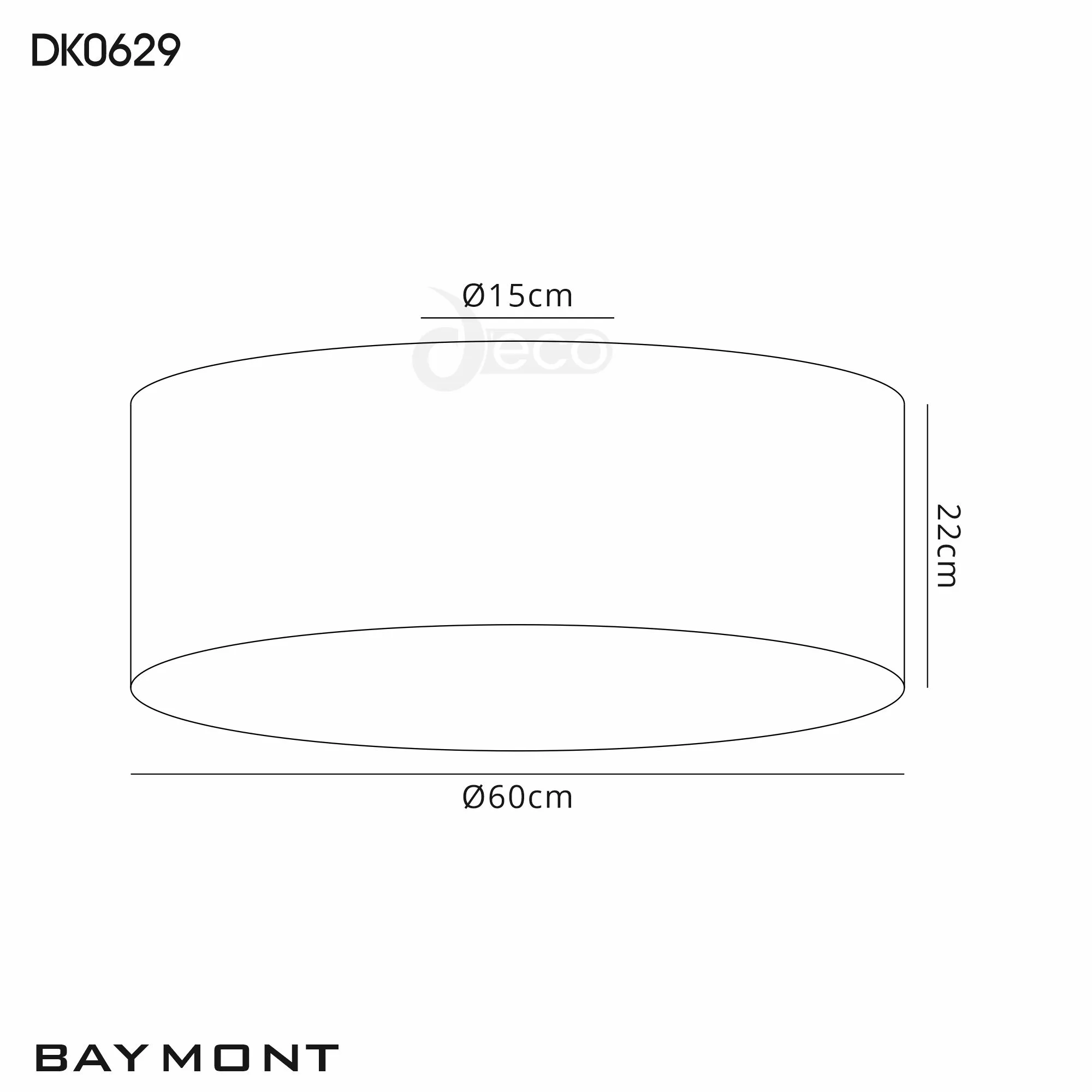Baymont 60cm Flush 3 Light Gold Leaf; Frosted Diffuser DK0629  Deco Baymont WH GL